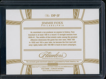 2025 Panini Flawless Jimmie Foxx Dual Bat Relic Ruby /20 Phillies - Trading Card Market