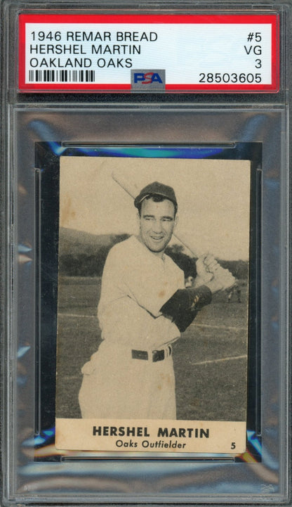 1946 Remar Bread Hershel Martin #5 PSA 3 Oakland Oaks