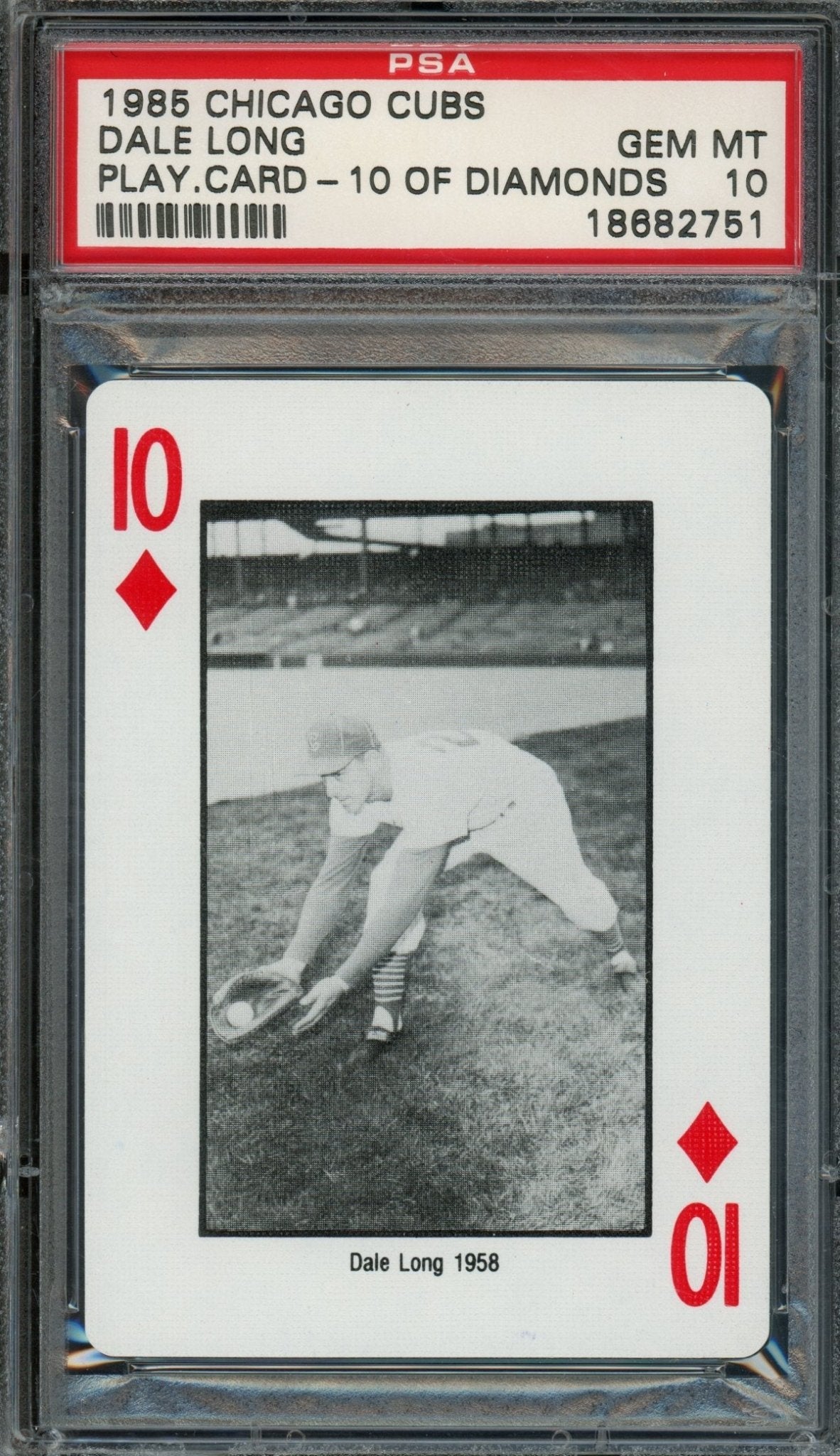 1985 Playing Cards Dale Long 10 of Diamonds #20 PSA 10 Cubs - Trading Card Market