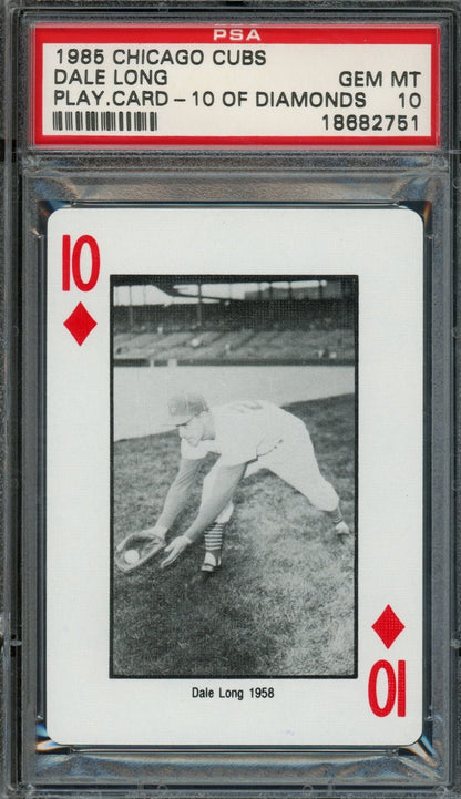 1985 Playing Cards Dale Long 10 of Diamonds #20 PSA 10 Cubs - Trading Card Market