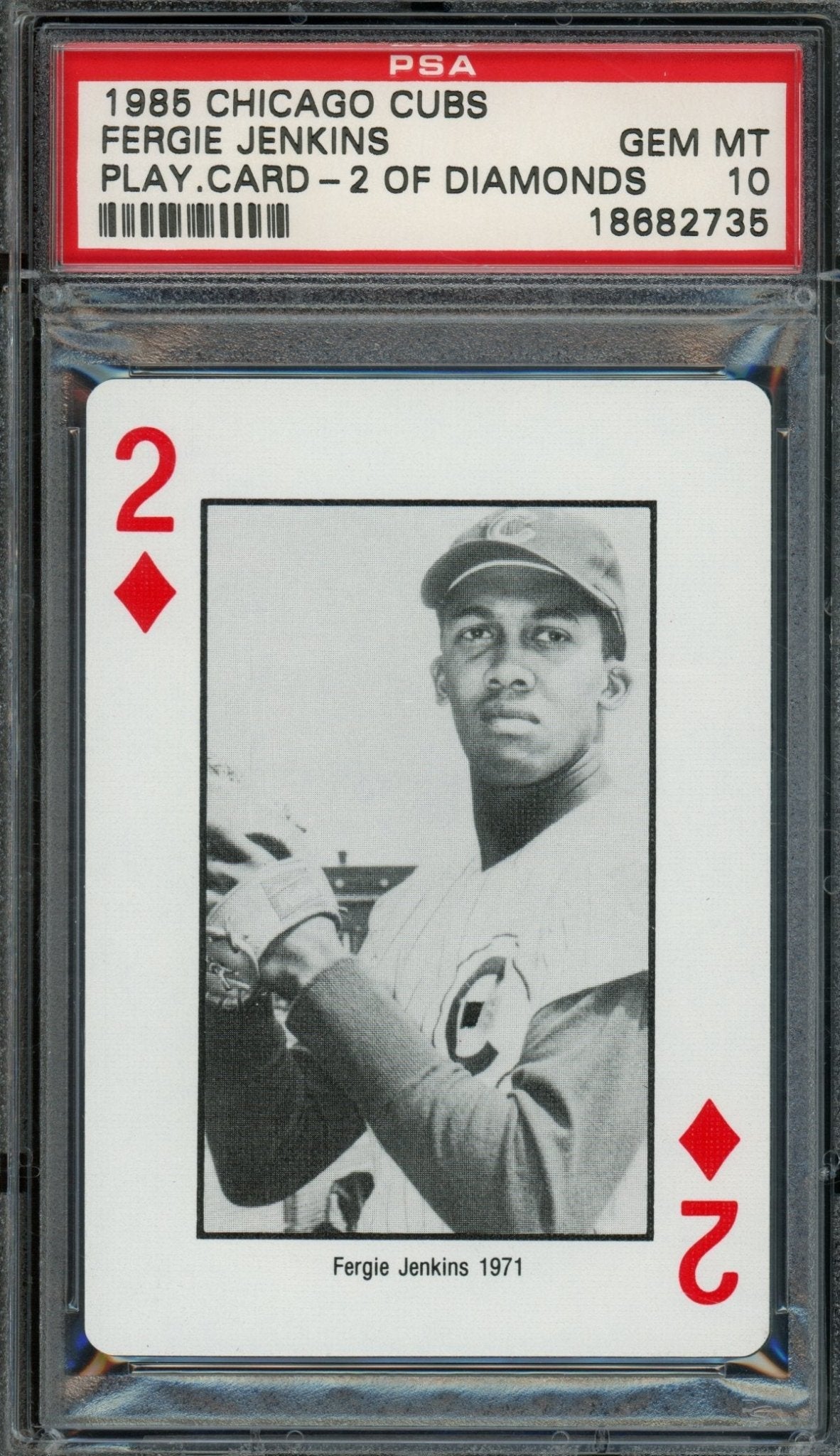 1985 Playing Cards Fergie Jenkins 2 of Diamonds PSA 10 Cubs - Trading Card Market