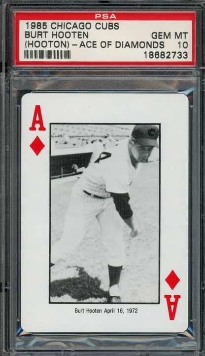 1985 Playing Cards Burt Hooten Ace of Diamonds PSA 10 Cubs - Trading Card Market