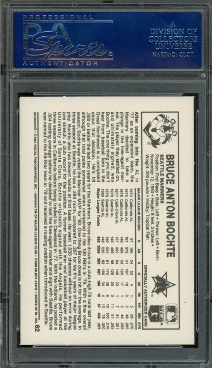 1981 Kellogg's Bruce Bochte #62 PSA 10 Mariners
