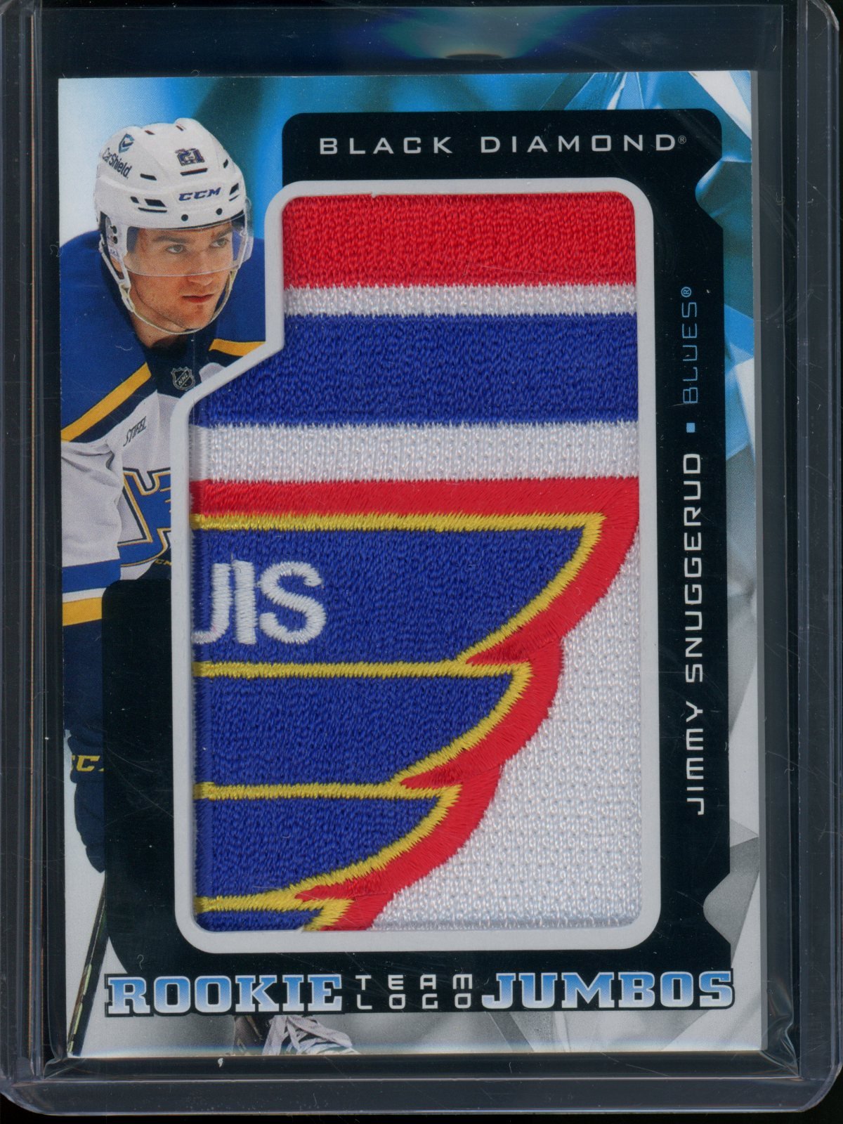 2025/26 Upper Deck Black Diamond Jimmy Snuggerud Team Logo Jumbos Jersey Relic Blues - Trading Card Market