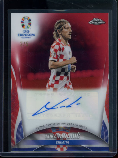 2024/25 Topps Chrome Luka Modric Euro Red Refractor Autograph /5 Croatia - Trading Card Market