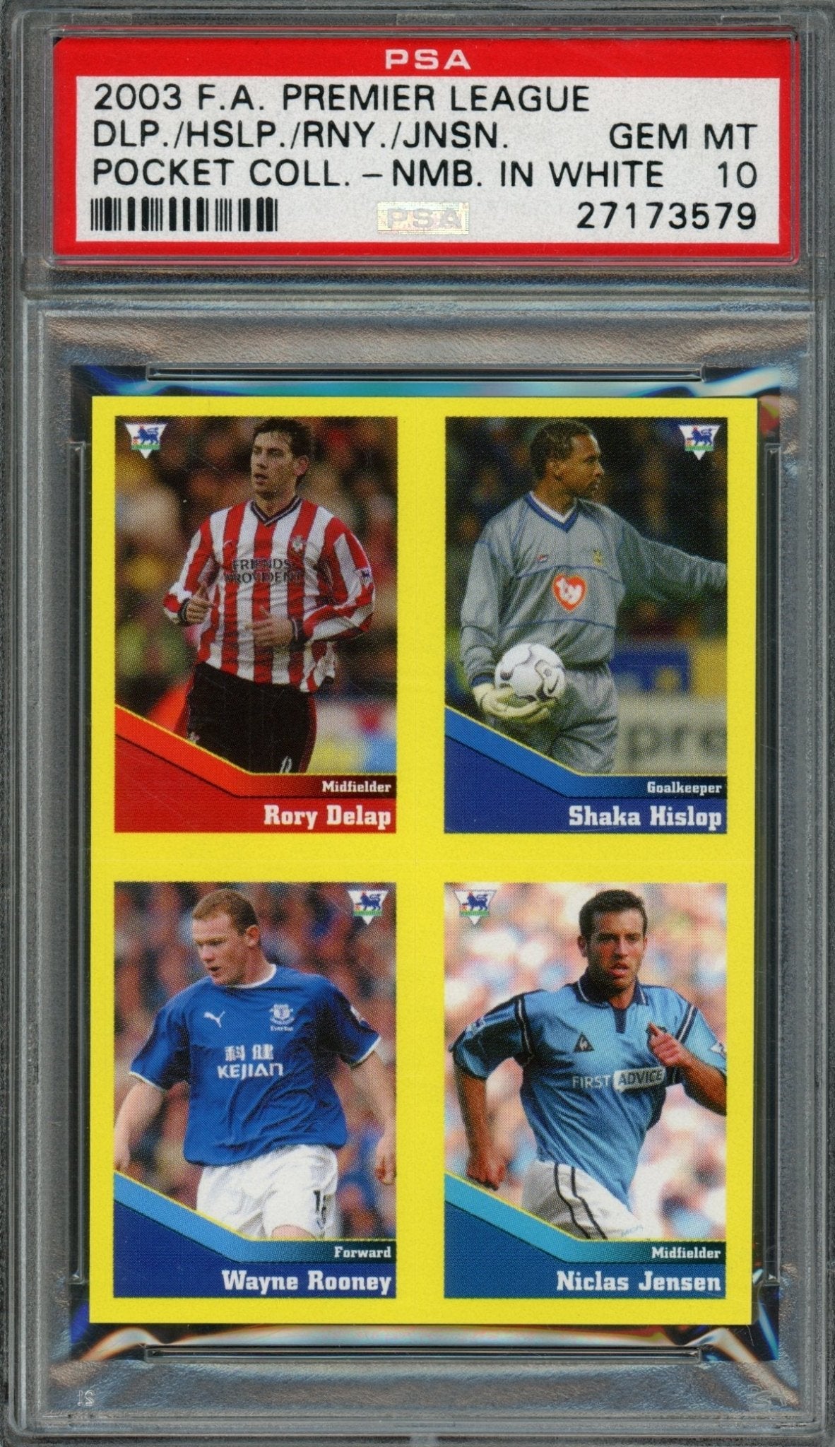 2003/04 Pocket Collection Wayne Rooney Rookie RC NMB. In White PSA 10 - Trading Card Market