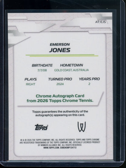 2026 Topps Chrome Emerson Jones Rookie RC Pink Refractor Autograph /250 - Trading Card Market