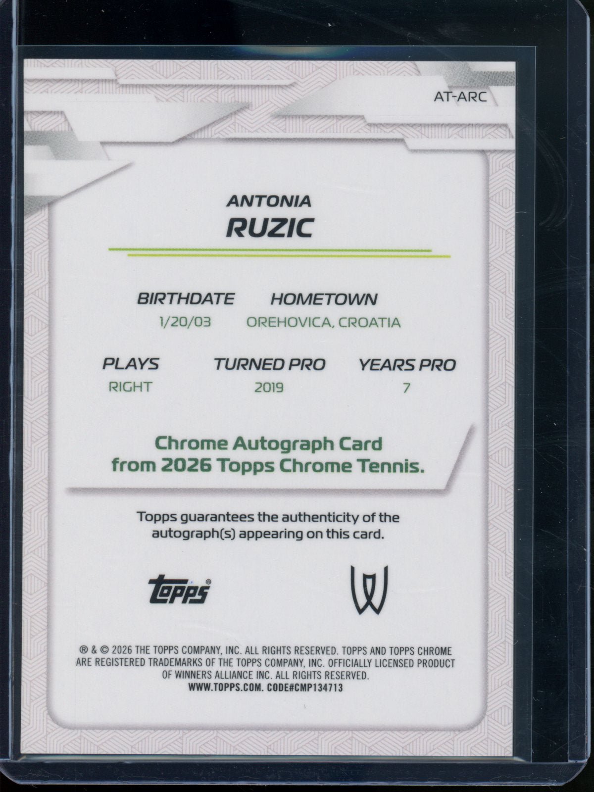 2026 Topps Chrome Antonia Ruzic Rookie RC Pink Refractor Autograph /250 - Trading Card Market