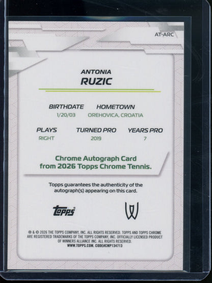 2026 Topps Chrome Antonia Ruzic Rookie RC Pink Refractor Autograph /250 - Trading Card Market