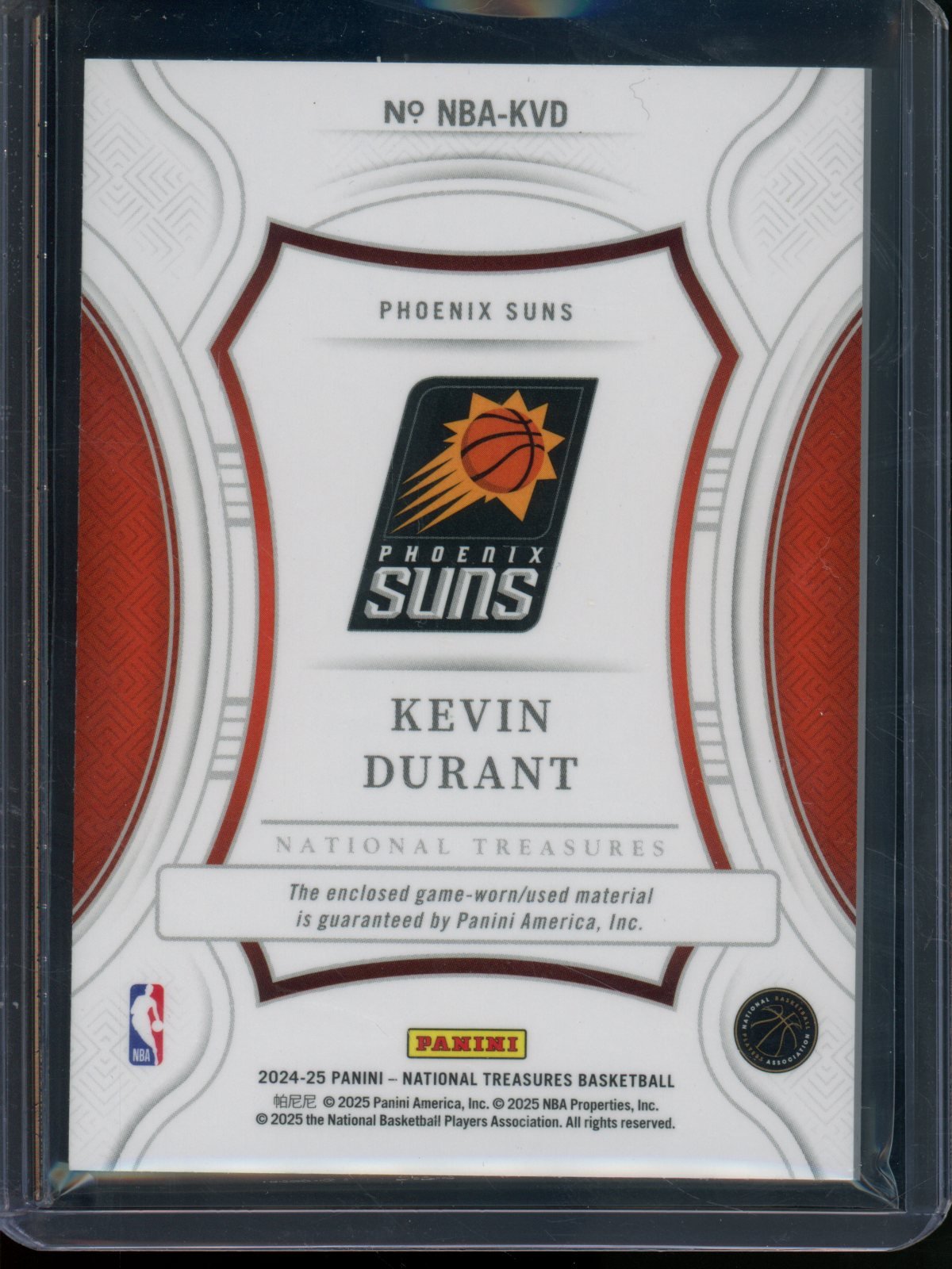 2024/25 Panini National Treasures Kevin Durant Jersey Relic /99 Suns - Trading Card Market