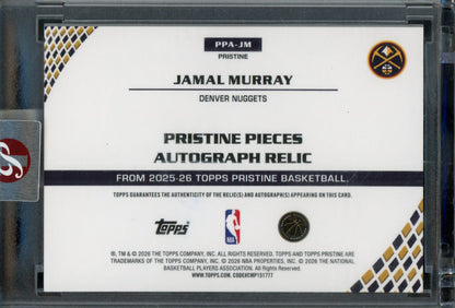 2025/26 Topps Pristine Jamal Murray Pristine Pieces Jersey Relic Autograph Orange Refractor /25 Nuggets - Trading Card Market