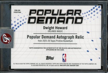 2025/26 Topps Pristine Dwight Howard Popular Demand Gold Relic Autograph /50 Magic - Trading Card Market