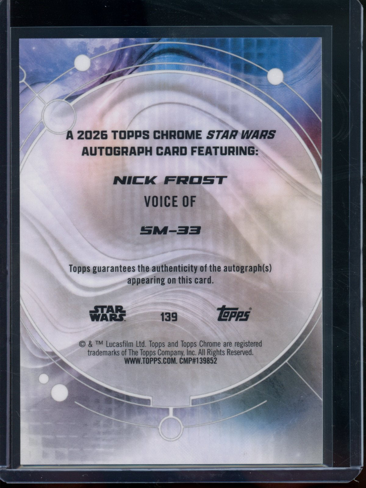 2026 Topps Chrome SM-33 Nick Frost Green Refractor Autograph /99 - Trading Card Market