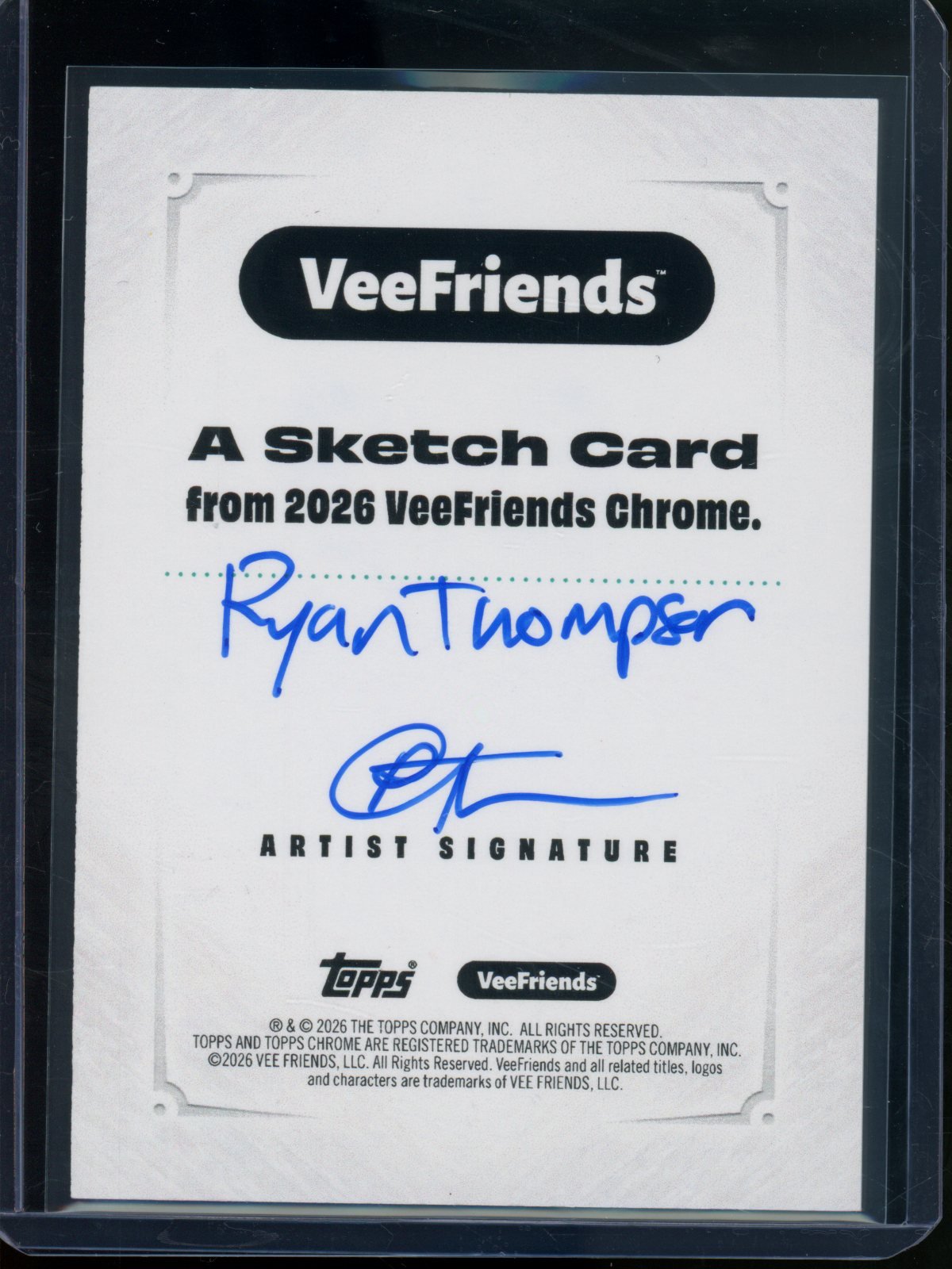 2026 Topps VeeFriends Ghost 1/1 Sketch Card Ryan Thompson