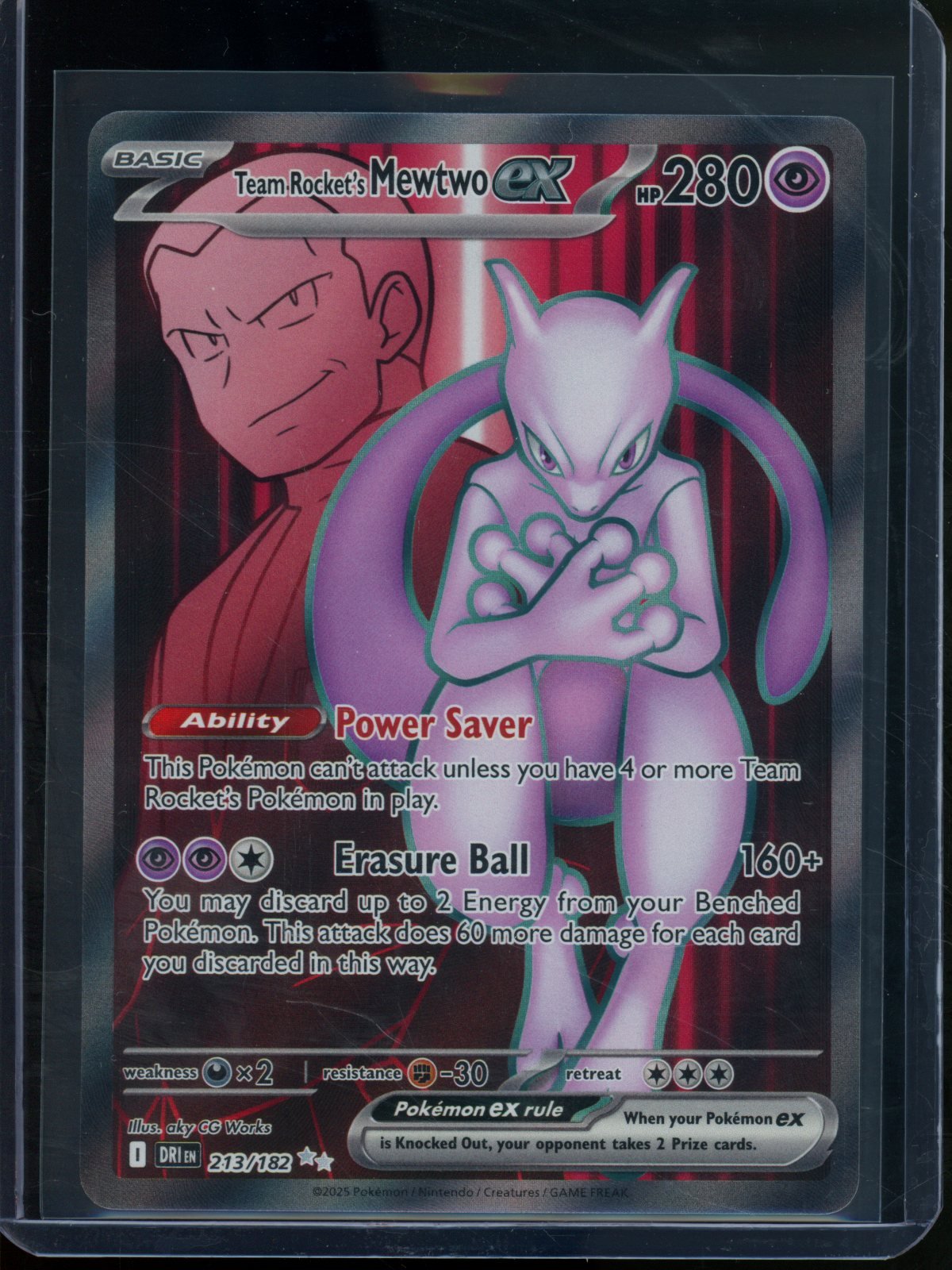 2025 Pokemon Destined Rivals Team Rocket's Mewtwo EX 213/182 - Trading Card Market