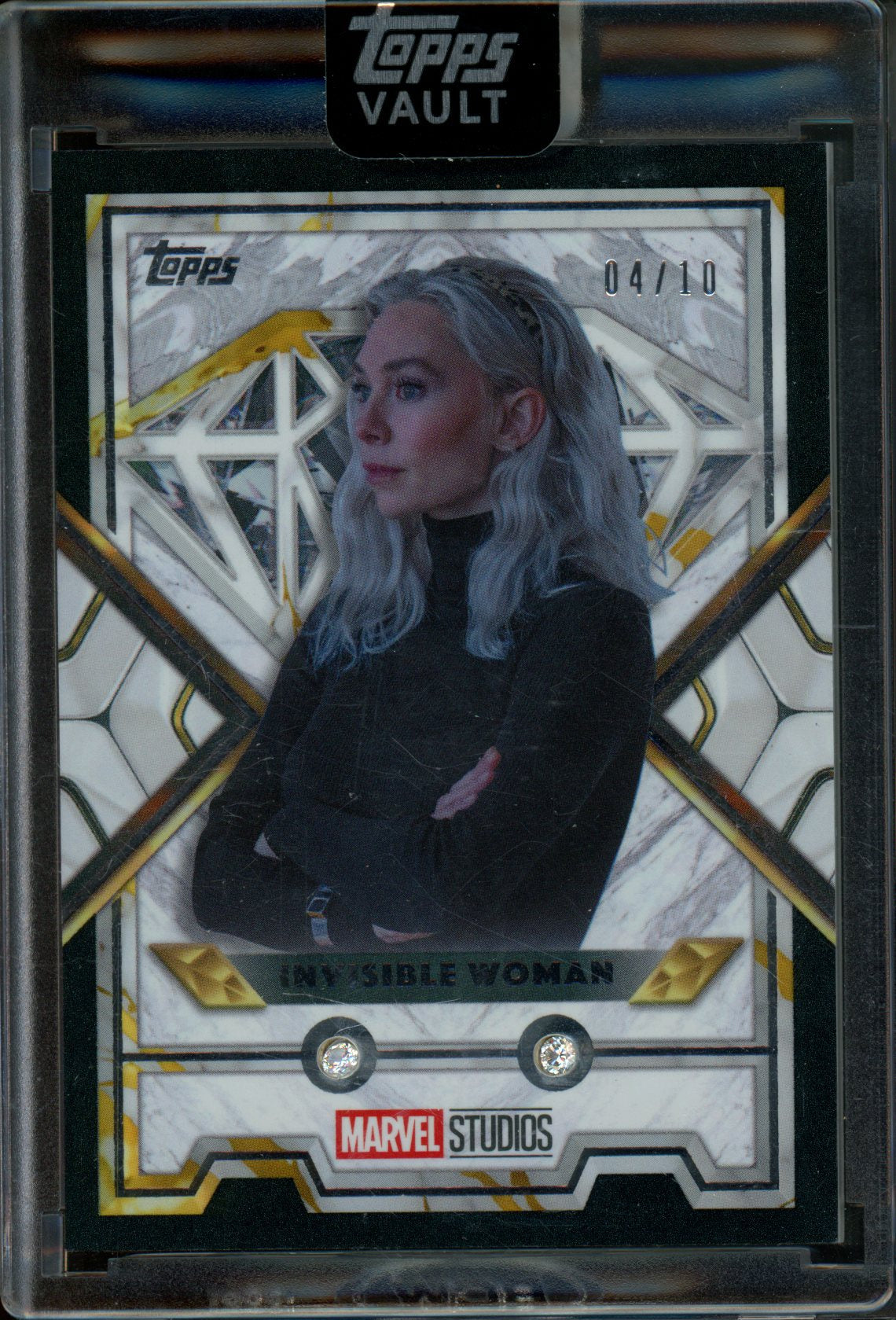 2026 Topps Vault Marvel Invisible Woman Dual Diamond Black Encased /10 Fantastic 4