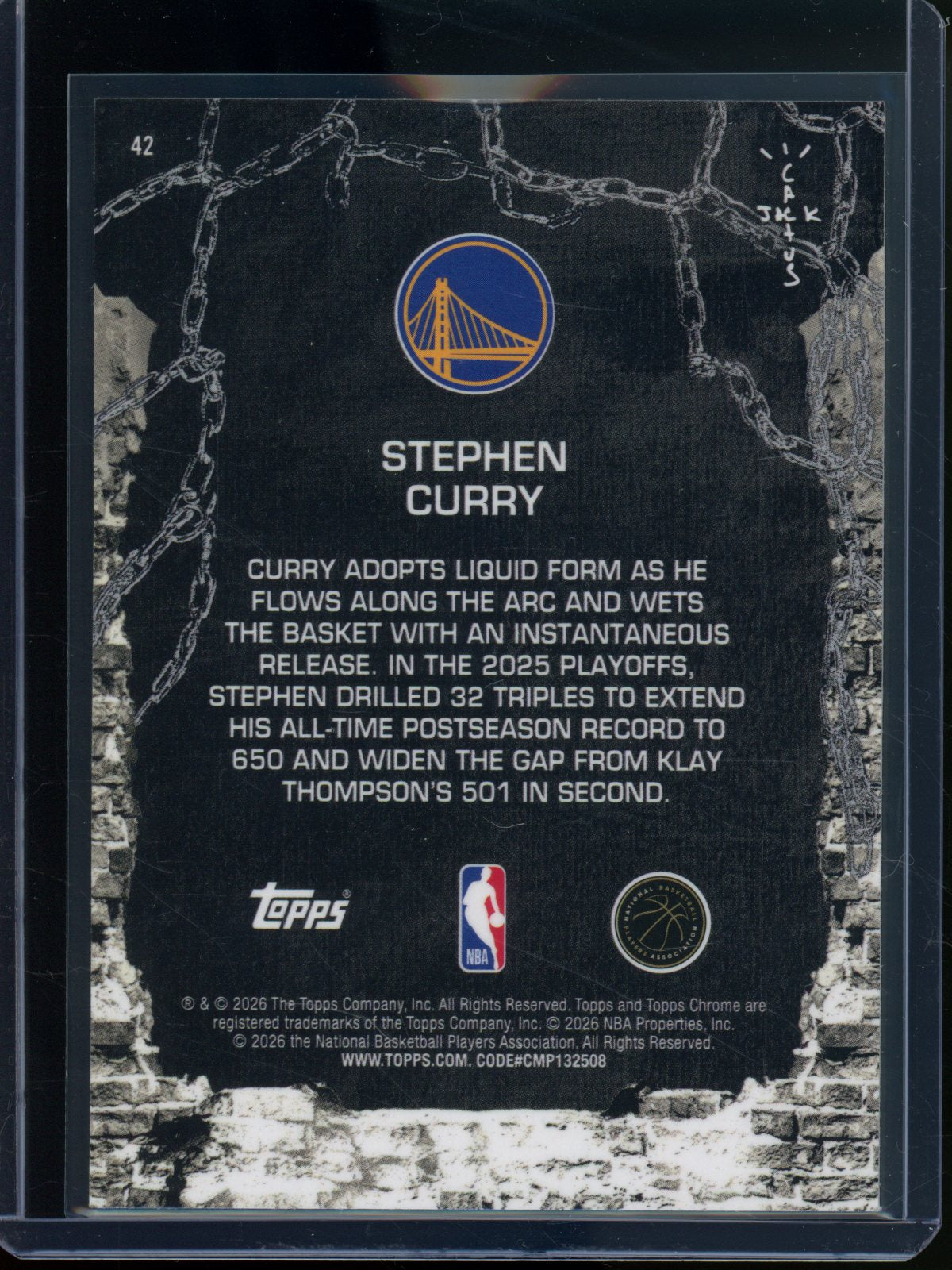 2025/26 Topps Cactus Jack Stephen Curry Lazer Refractor /175 Warriors