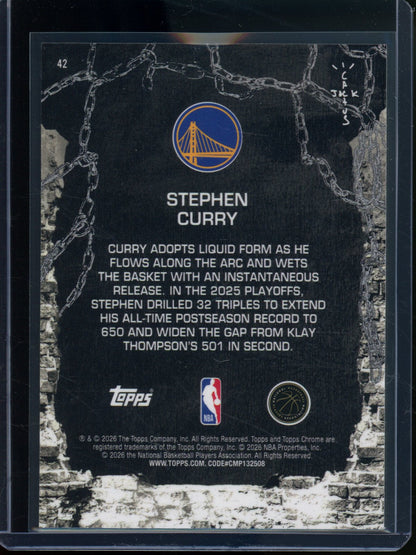 2025/26 Topps Cactus Jack Stephen Curry Lazer Refractor /175 Warriors
