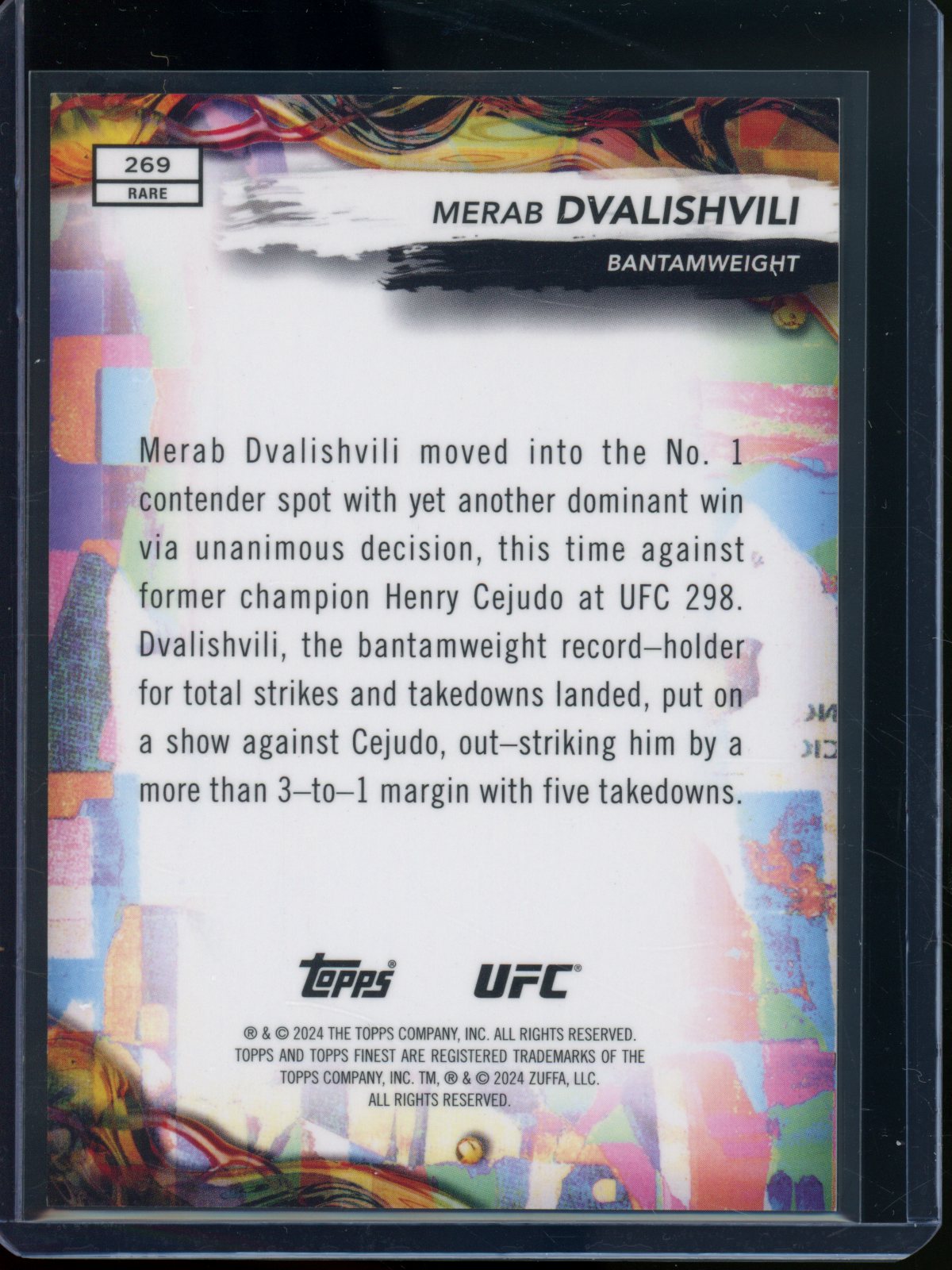 2024 Topps Finest Merab Dvalishvili Rare Black Refractor /10