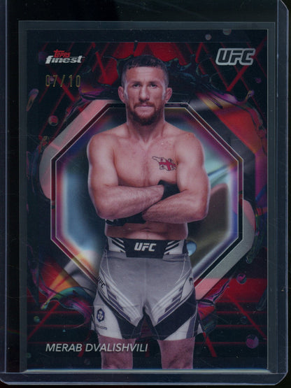 2024 Topps Finest Merab Dvalishvili Rare Black Refractor /10