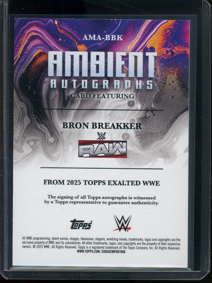 2025 Topps Exalted Bron Breakker Ambient Autographs #AMA-BBK - Trading Card Market