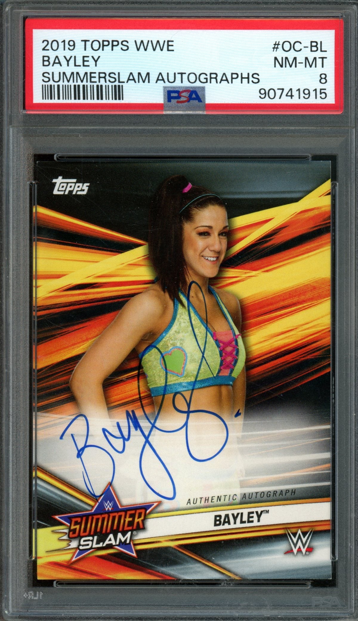 2019 Topps Summerslam Bayley Autograph #OC-BL PSA 8