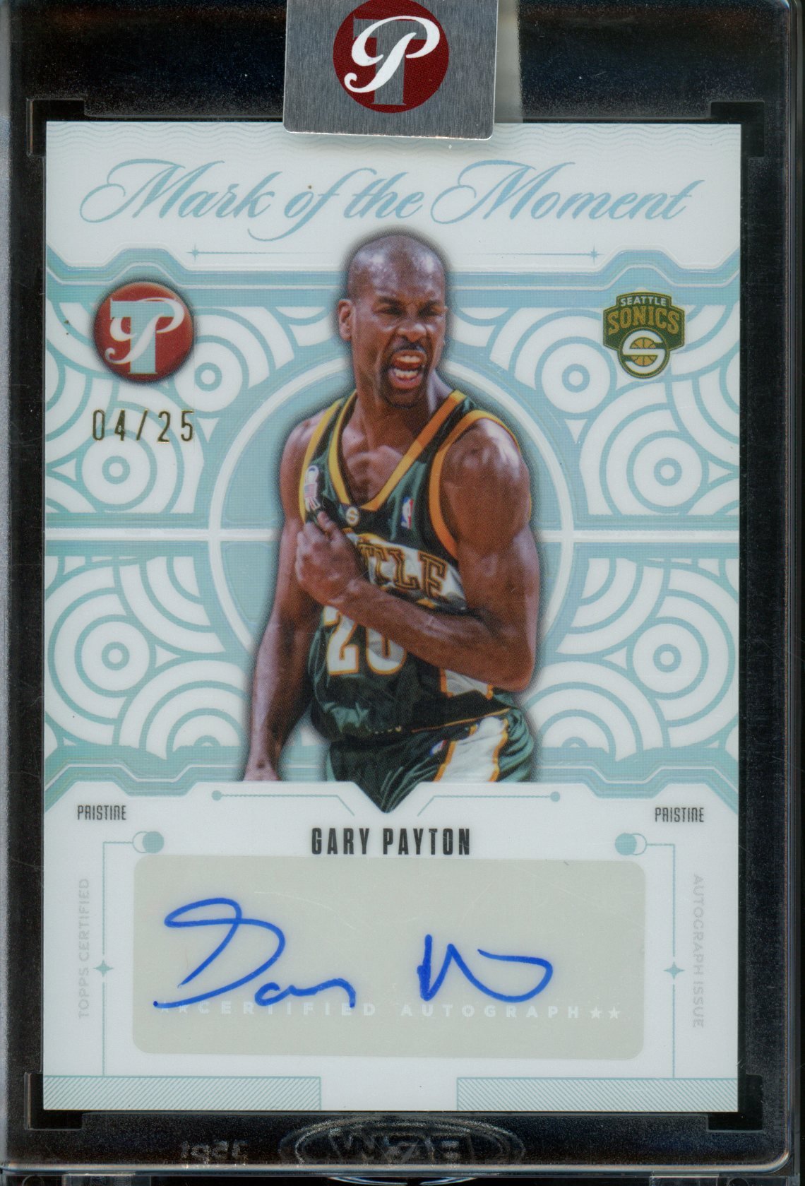 2025/26 Topps Pristine Gary Payton Mark of the Moment Encased Autograph /25 Sonics - Trading Card Market