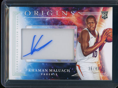 2025/26 Panini Origins Khaman Maluach Rookie RC Acetate Autograph /49 Suns