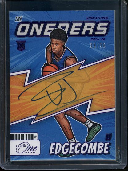 2025/26 Panini One and One VJ Edgecombe Rookie RC Oneders Autograph /35 76ers