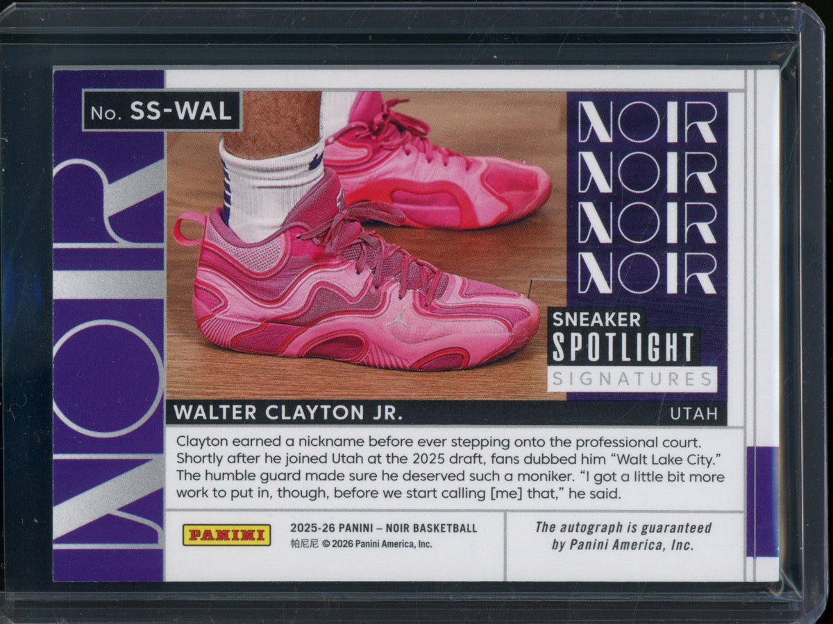 2025/26 Panini Noir Walter Clayton Jr. Rookie RC Sneaker Spotlight Auto /49 Jazz