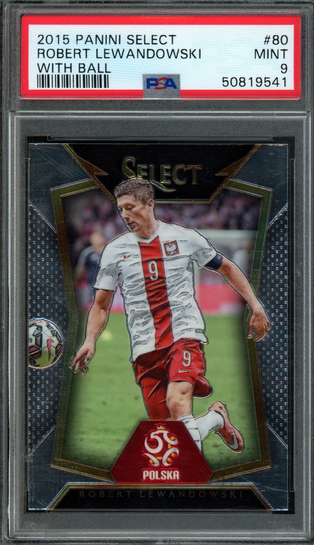 2015/16 Panini Select Robert Lewandowski With Ball #80 PSA 9 Polska