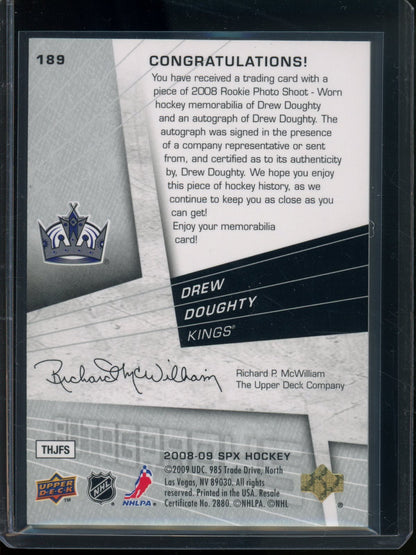2008/09 Upper Deck SPX Drew Doughty Rookie RC SPX Relic Autograph /499 Kings - Trading Card Market