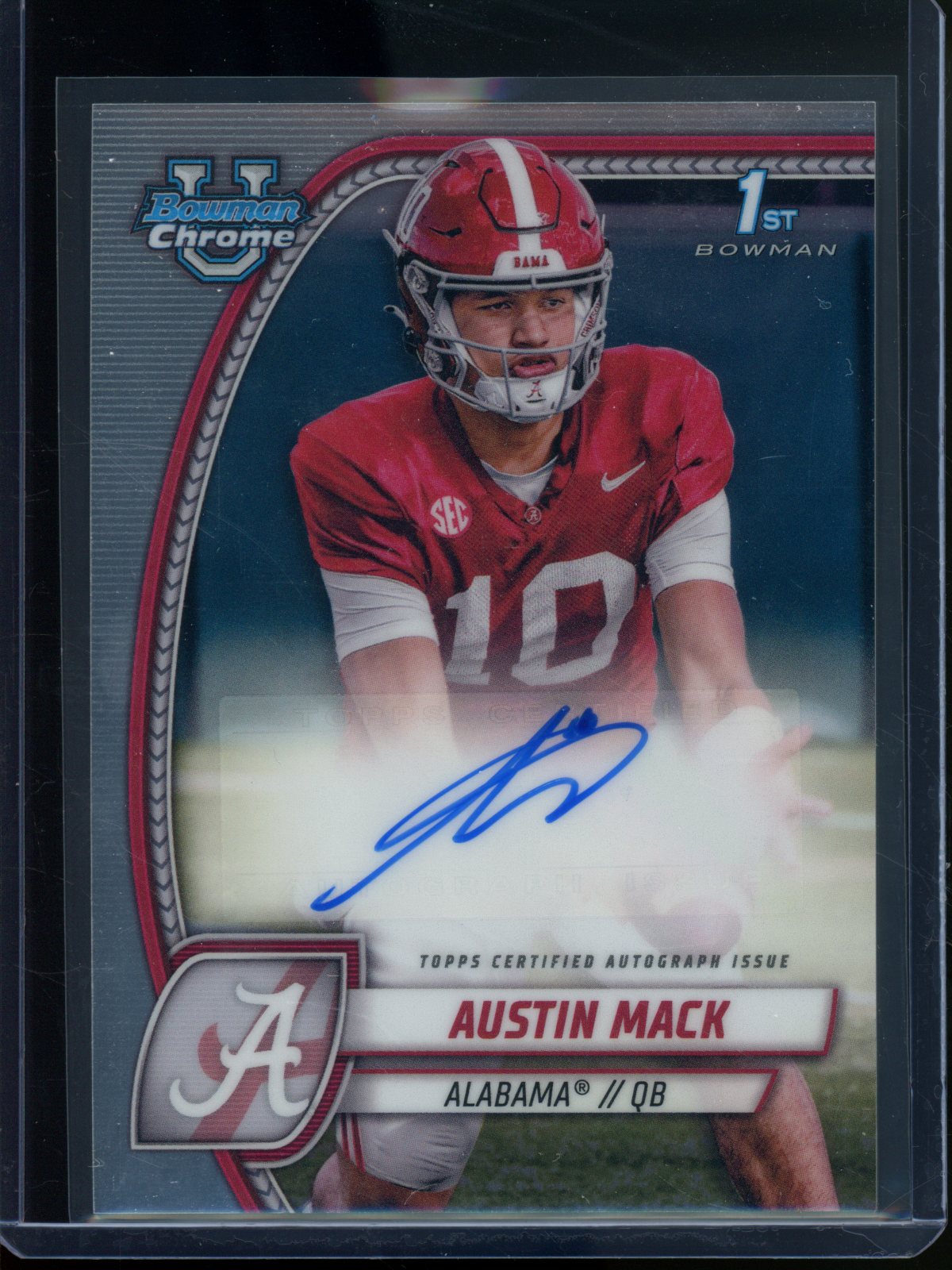 2024 Bowman Chrome U Austin Mack 1st Autograph Alabama