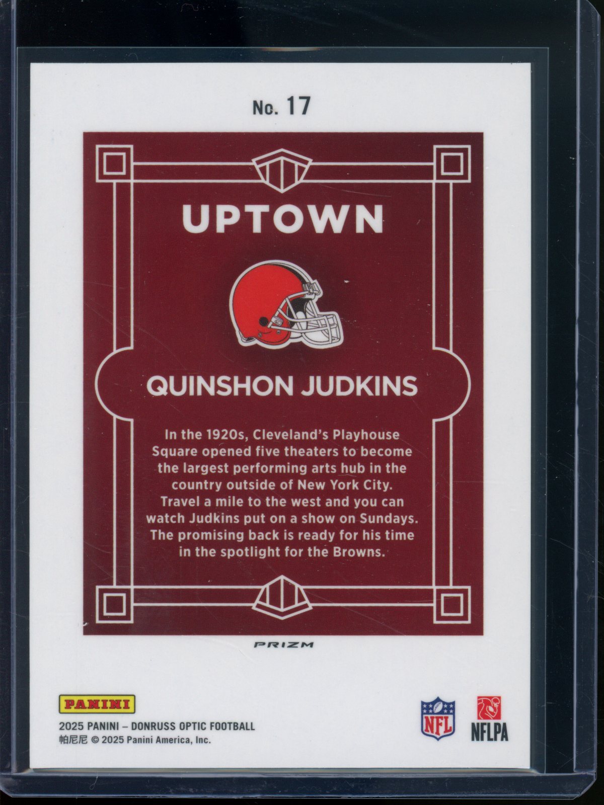 2025 Panini Optic Quinshon Judkins Rookie RC Uptown Case Hit Browns