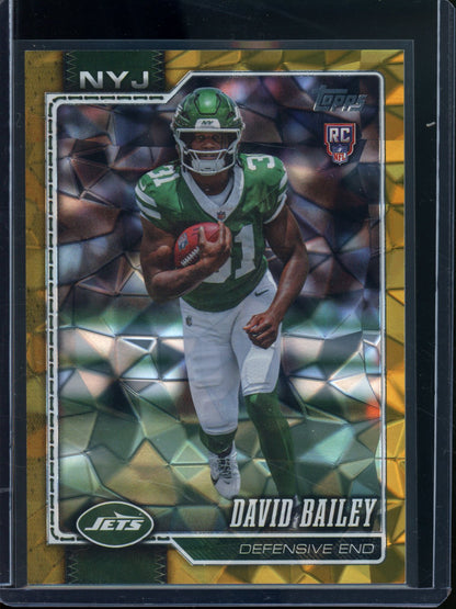 2026 Topps Flagship David Bailey Rookie RC Gold Diamante Foil /50 Jets