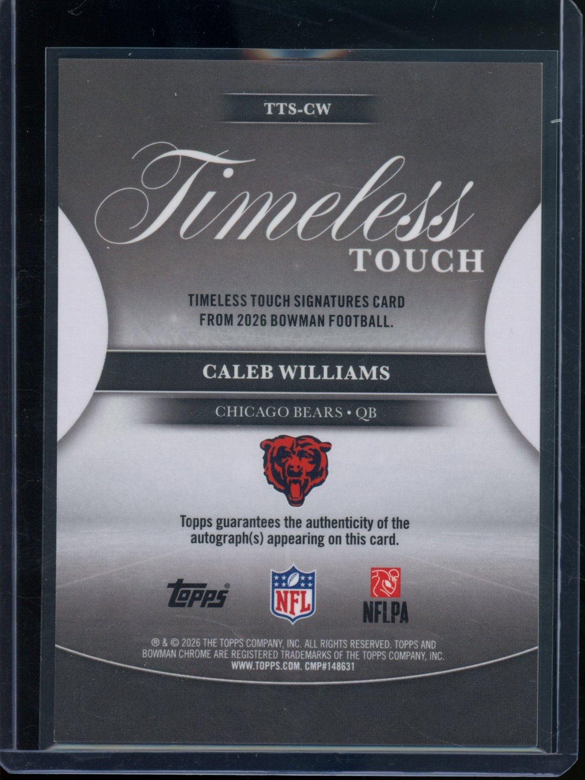 2026 Bowman Chrome Caleb Williams Timeless Touch Autograph Refractor Bears - Trading Card Market