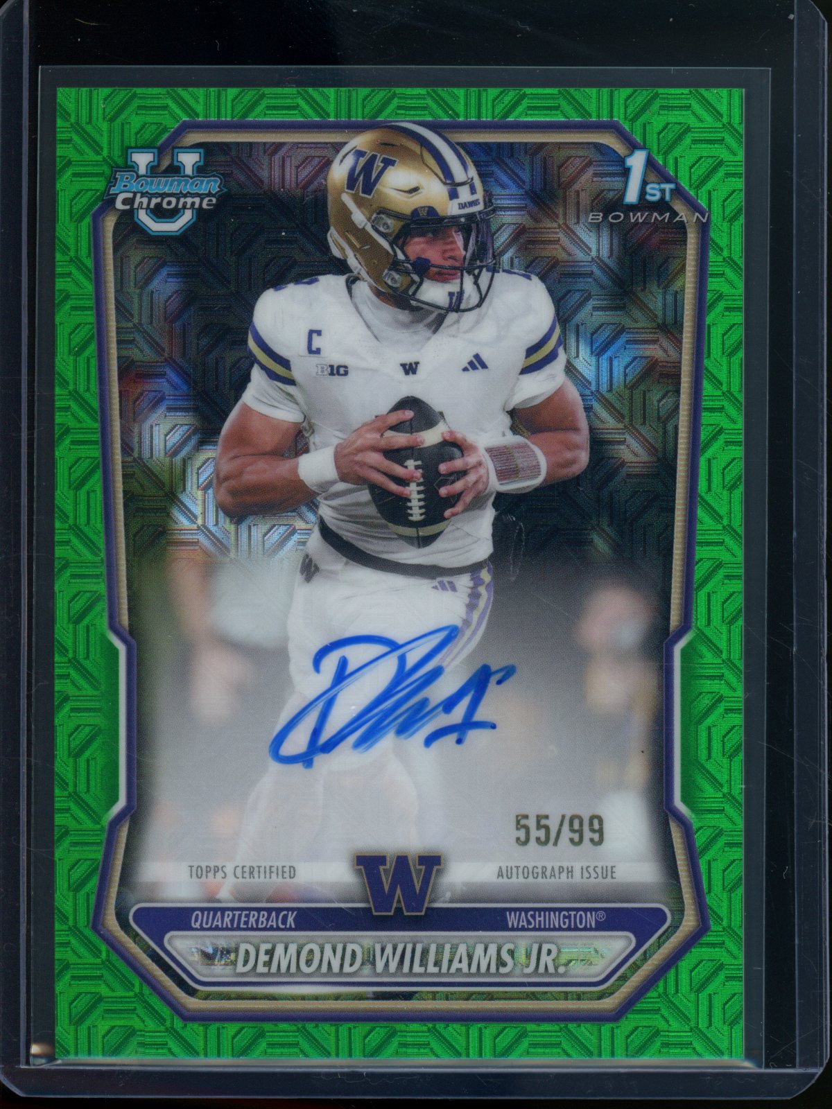 2026 Bowman Chrome U Demond Williams Jr. 1st Green Mojo Refractor Auto /99 Washington