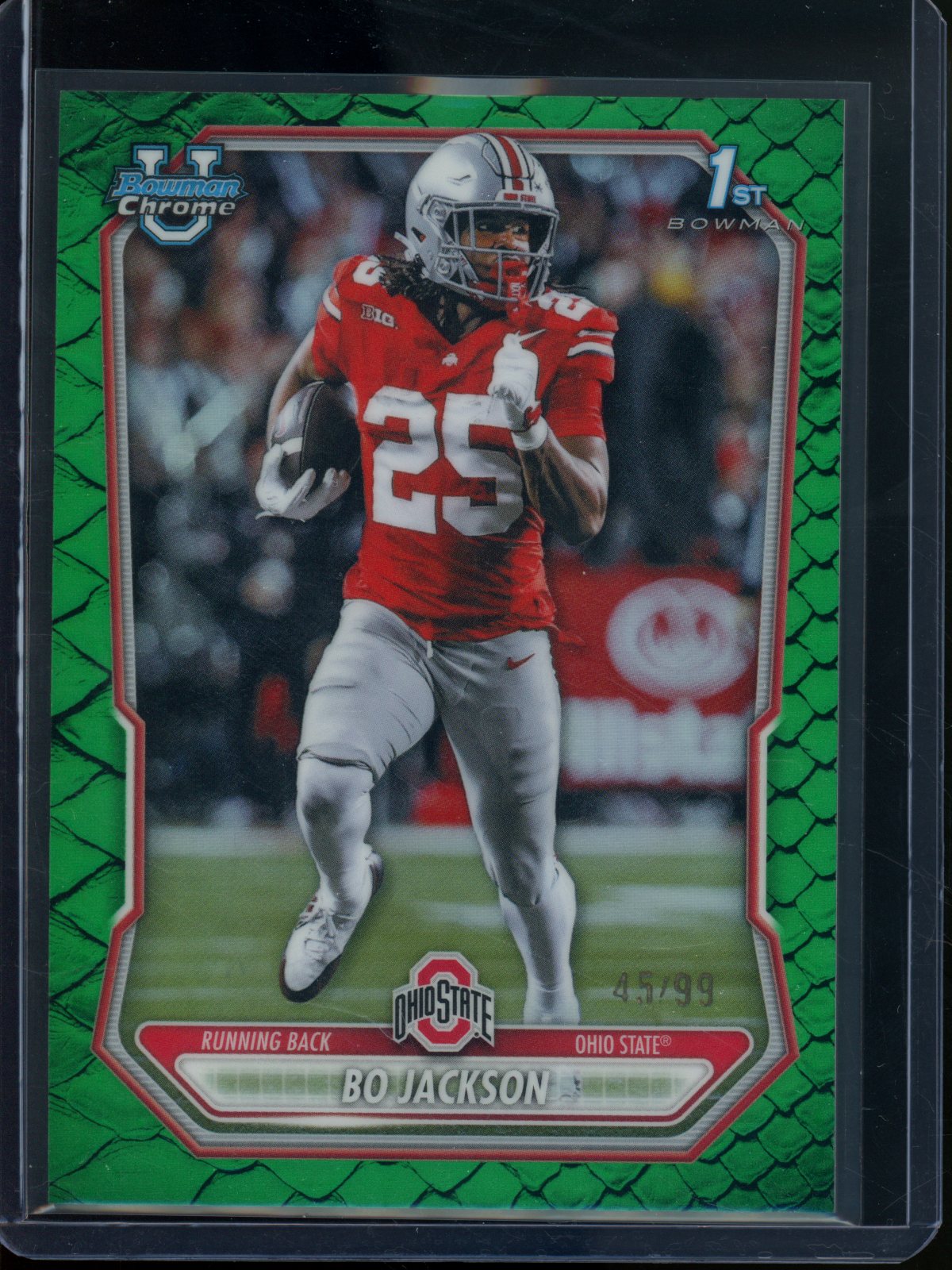 2026 Bowman Chrome U Bo Jackson 1st Green Reptilian Refractor /99 Ohio State