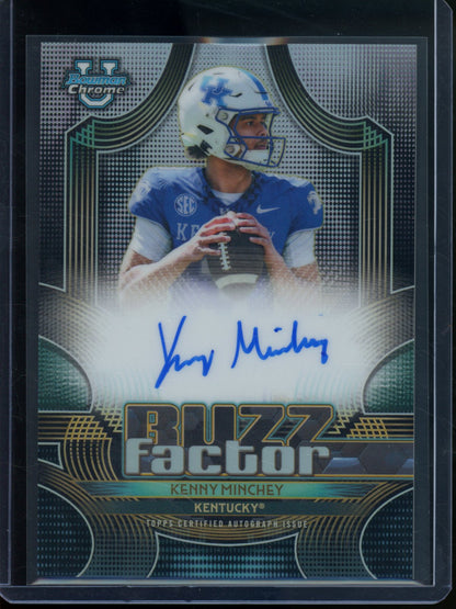 2026 Bowman Chrome U Kenny Minchey Buzz Factor Refractor Autograph Kentucky