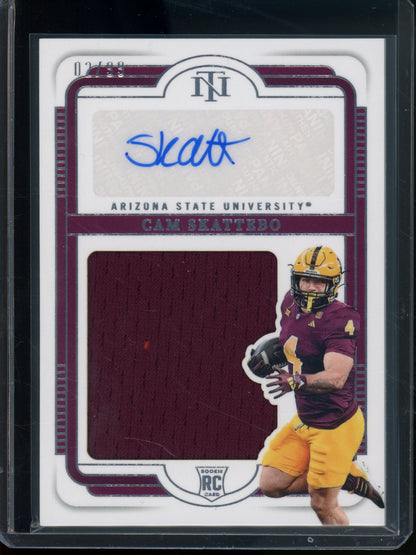2025 Panini National Treasures Cam Skattebo Rookie RC Patch Autograph /99 Giants
