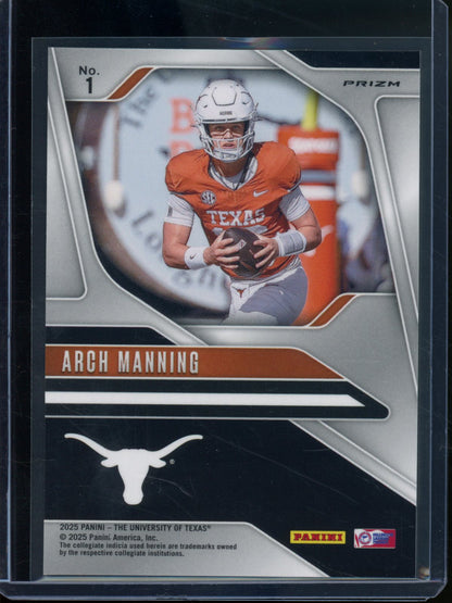 2025 Panini Prizm Arch Manning Green Shimmer SP Longhorns
