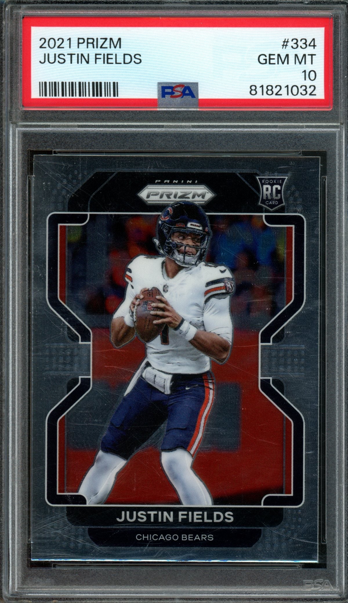 2021 Panini Prizm Justin Fields Rookie RC #334 PSA 10 Chiefs