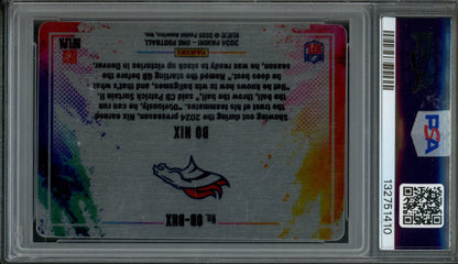 2024 Panini One Bo Nix Rookie RC Color Blast SSP #CB-BNX PSA 9 Broncos