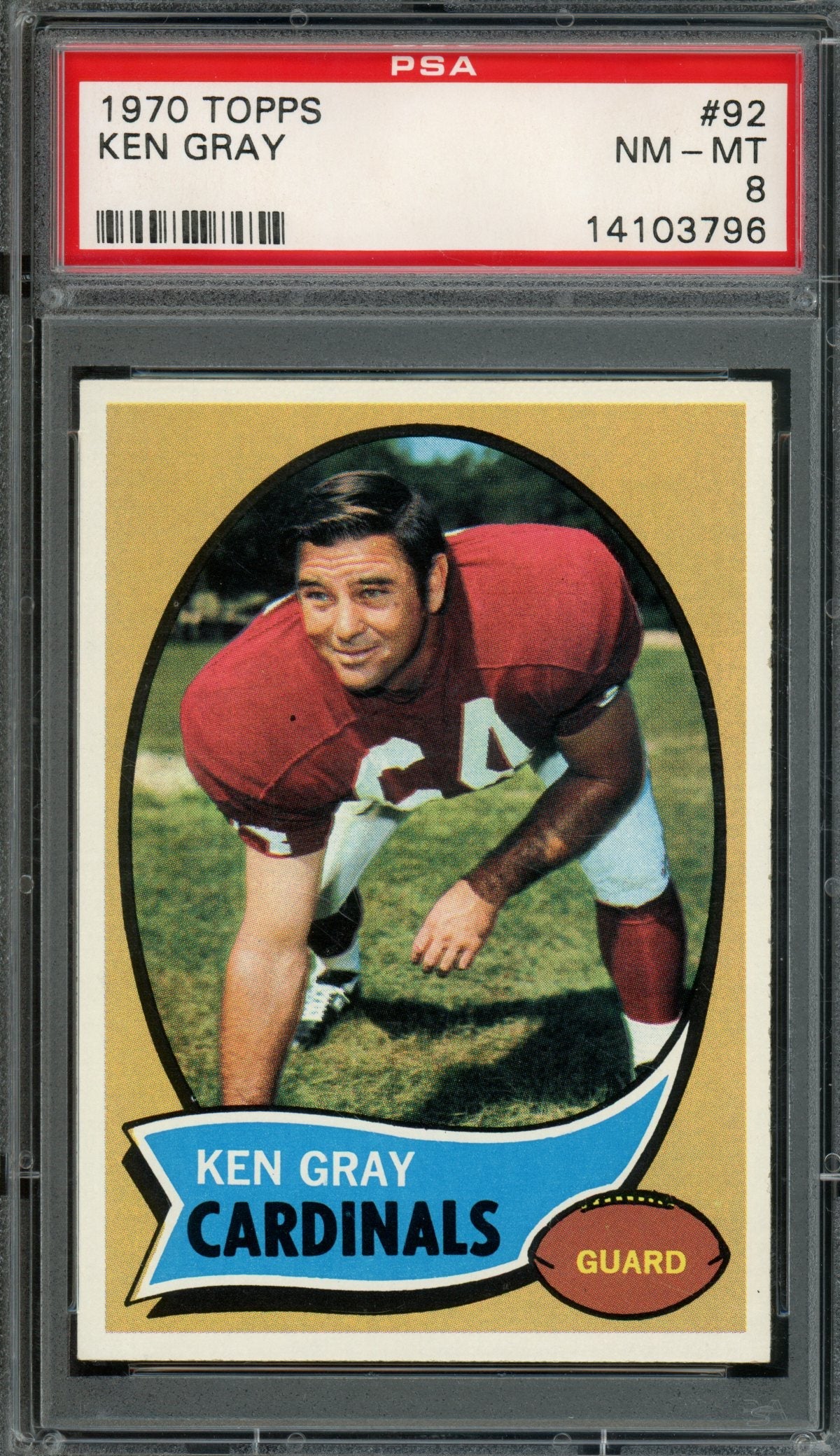 1970 Topps Ken Gray #92 PSA 8 Cardinals