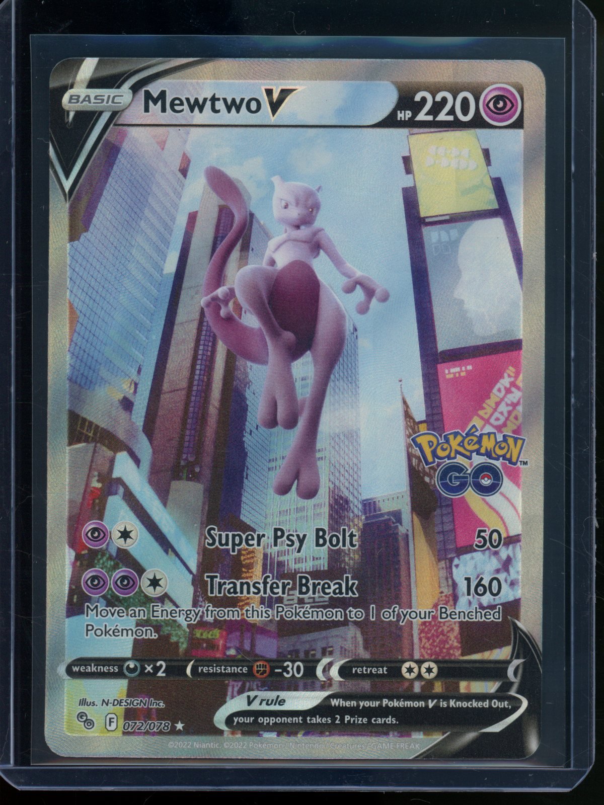 2022 Pokemon Go Mewtwo V 072/078 (B) - Trading Card Market