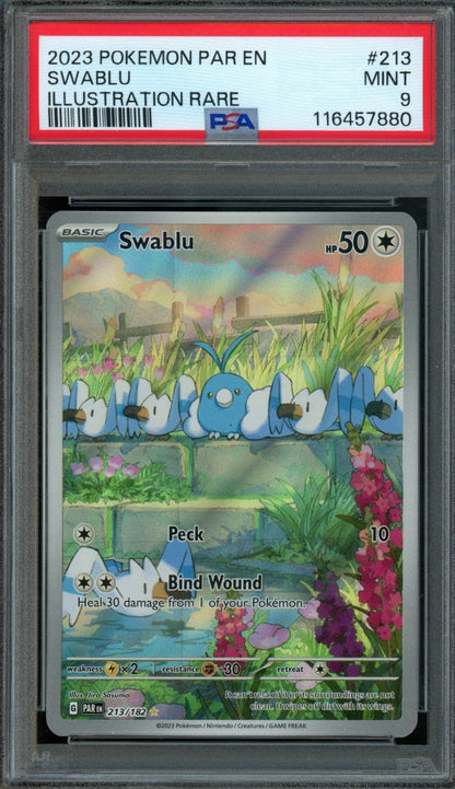 2023 Pokemon Paradox Rift Swablu 213/182 PSA 9 - Trading Card Market