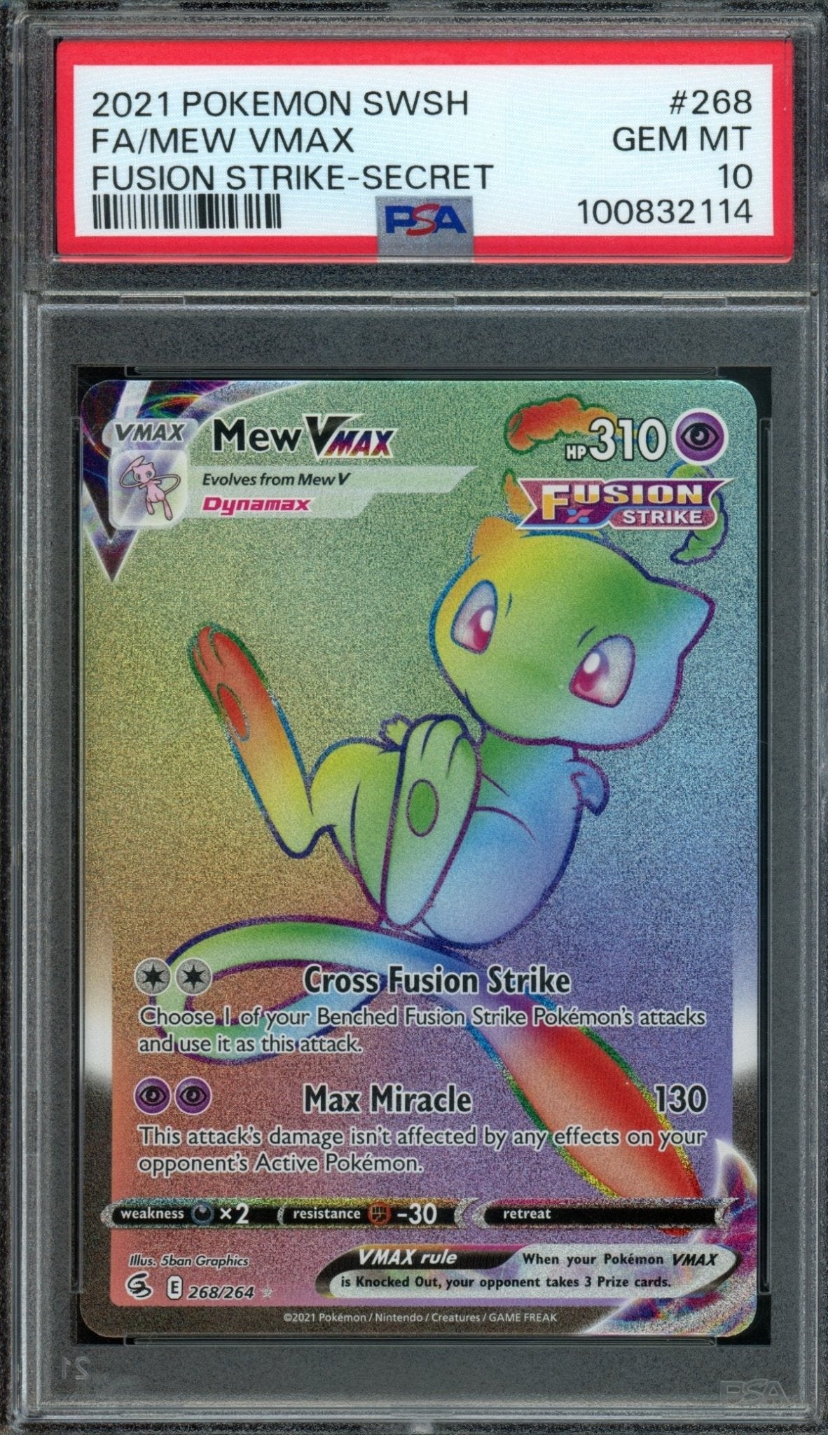 2021 Pokemon Fusion Strike Mew VMAX 268/264 PSA 10 - Trading Card Market