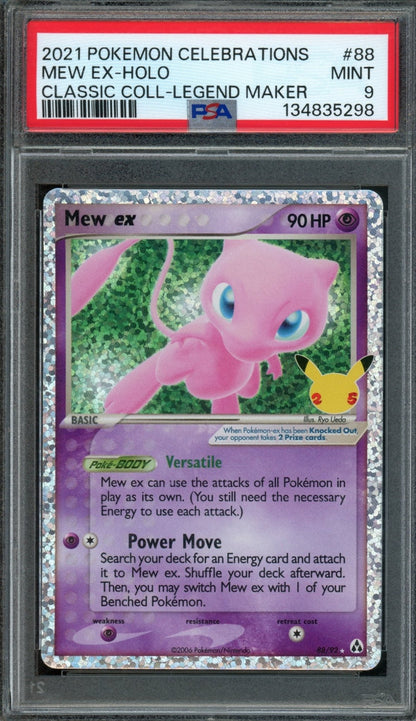 2021 Pokemon Celebrations Mew EX Holo 88/92 PSA 9 - Trading Card Market