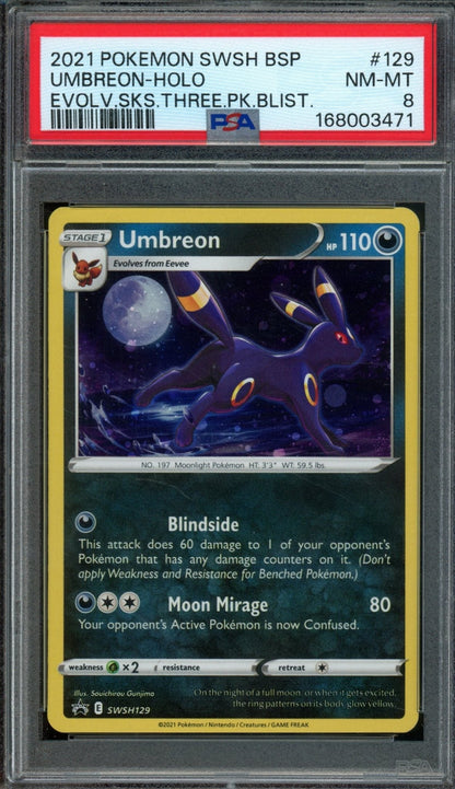 2021 Pokemon Evolving Skies Umbreon Holo SWSH129 PSA 8 - Trading Card Market