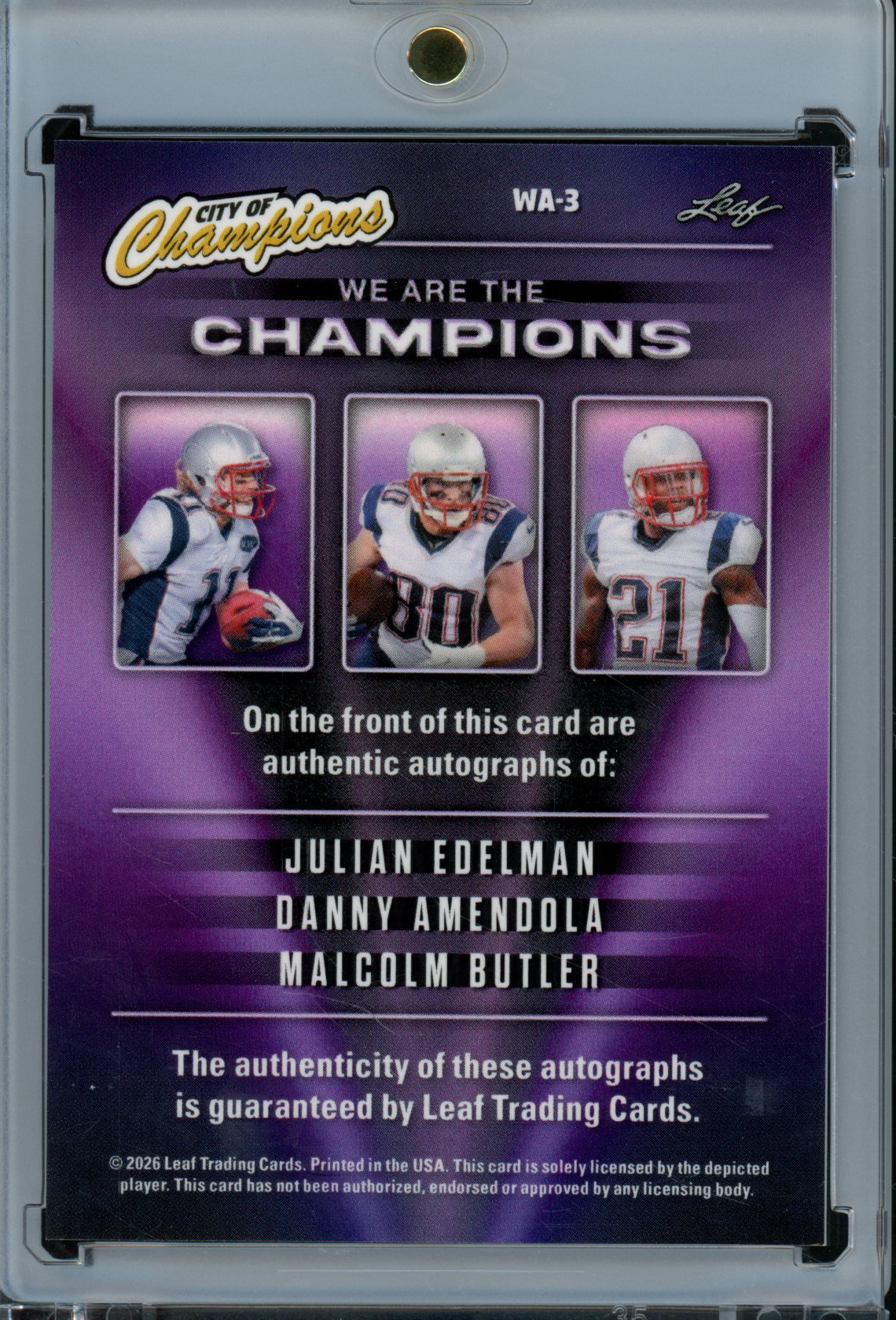 2026 Leaf City of Champions Edelman / Amendola / Butler Triple Autograph /10 Patriots - Trading Card Market